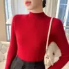 Linha de uso prático um e meio gola alta pescoço blusa feminina manga curta textura versátil pronta sem costura espinha de peixe confortável cinza