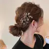 Pinza Lateral para el Cabello con Estampado de Leopardo y Flores Retro Moda Simple Versátil Pinza para el Flequillo Pinza de Pico de Pato Diseño de Nicho Accesorio para el Cabello para Mujeres