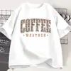 Camiseta Retrô Casual de Manga Curta Livros e Café para Homens e Mulheres Presente para Amante de Livros e Café Top de Manga Curta Dia