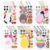 XH108 Rompecabezas interactivo para padres e hijos de Pascua con dibujos animados para niños, cuenta de mano, pegatina facial DIY