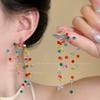 ¡Solo para Flores! Aretes de Flores de Dopamina para Mujer, Aretes Estilo Vacaciones de Primavera, Aretes Coloridos Dulces con Borlas