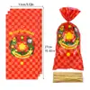 Bolsas de Celofán Planas Navideñas Transfronterizas para Sellado y Empaque de Galletas, Pan, Productos Horneados y Chocolate