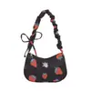 Bolsa Casual de Primavera 2026 para Mulheres, Bolsa de Ombro com Florzinha Fofa, Bolsa de Braço da Moda Estilo Coreano, Bolsa de Mão Texturizada Vintage