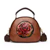 Bolsa de ombro texturizada com relevo de peônia vintage, bolsa transversal, bolsa casual para o dia a dia estilo chinês novo para exportação