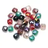 Contas soltas de cristal cor AB 6MM Contas quadradas de cristal furo reto corpo plano Pulseira de miçangas artesanal DIY material para tecer