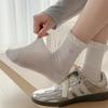 Calcetines blancos suxinaimin para mujer con encaje y boca de burbuja, bonitos, bordado japonés, calcetines de tubo con corazón, primavera y verano, transpirables