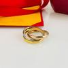 Kaga Anillo de Tres Anillos Tres Colores Chapado Anillo de Tres Anillos Anillos a Juego para Pareja Joyería para la Mano Venta al por Mayor Moda Europea y Americana Anillos a Juego de Tres Colores
