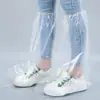 Cubrezapatos Desechables para Lluvia, Impermeables y Antideslizantes para Días Lluviosos, Plástico Transparente, Engrosados y Resistentes al Desgaste, Fundas Largas de Tubo Alto a Prueba de Lluvia