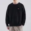 Suéter de Punto para Hombre Estilo Perezoso Simple de Otoño e Invierno Manga Raglán Tendencia de Moda Masculina Punto Holgado Falso de Dos Piezas