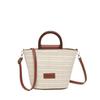 Bolso Tejido de Gran Capacidad para Viajeros, Bolso de Hombro Casual de Moda Estilo Occidental para Mujer, Bolso Cubo Portátil para Debajo del Brazo