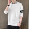 Suéter de Dos Piezas Falso Ge Hua Otoño Hombre Nueva Marca de Moda Primavera y Otoño Camiseta de Manga Larga para Hombre Camisa Casual con Cuello Camiseta Base