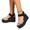 Sandálias Romanas Femininas de Uma Tira com Fivela, Salto Alto, Moda Casual, Tamanho Grande, Estilo Novo de Verão 2024