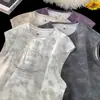 Colete sem mangas Tie-Dye Estilo Americano para Homens, Novo Modelo de Verão, Marca da Moda, Regata Simples, Estampa Casual Solta da Moda