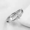Desejo Explosões Mais Vendidas Amor de Mulheres Anel de Diamante Moda Simples Anel de Coração com Abertura Joias Atacado