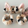 Lindo Diadema de Orejas de Gato de Felpa al por Mayor para Mujer Otoño e Invierno Súper Lindo Tridimensional Lavar Cara Maquillaje Manga a Prueba de Humedad Muñequera Rayada