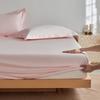 Color Sólido Clase a 100S Satén Algodón de Fibra Larga Sábanas de Algodón Puro Sábanas Ajustables de Algodón Puro Artículos para Dormir Desnudo Juego de Cama de Cuatro Piezas 4