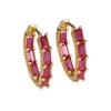 Comercio Exterior Color Caliente Zircón Pendientes de Lujo Ligero Hebilla de Oreja Chapado con Color Oro Verdadero de 18K Retro Corazón de Durazno Aro de Oreja Redondo Marea