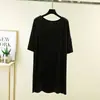 Novo Vestido Feminino de Verão de Comprimento Médio, Caimento Solto, Tamanho Grande, Fino, Poá, Roupa de Casa Vestido de Comprimento Médio