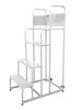Escalera para Estantería de Almacén Carrito de Picking para Supermercado Vehículo de Acceso a Altura para Garaje Plataforma Móvil Desmontable Plegable de Doble Capa Escalera de Acceso a Altura