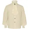 Ropa Nueva Estilo Primavera y Otoño 2026 Camisa Gótica Medieval para Hombre Capa Interior para Mujer Top de Color Sólido Manga Larga Ropa de Comercio Exterior