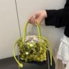 Bolsa de Mão Nova Outono 2025, High-End, Aparência Sofisticada, Design Nicho com Lantejoulas, Versátil Ins Casual Bolsa Saco