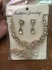 Colar Americano Europeu Transfronteiriço Amazon Brincos Pulseira Cristal Gota de Água Noiva Acessórios Completamente Diamantados Vestido de Casamento Conjunto de Três Peças