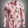 Amazon AliExpress Venta Caliente Transfronteriza Cardigan de Manga Larga con Solapas y Estampado Floral de Enredadera Impreso en 3D Camisa para Hombre