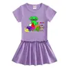 Verão 2023 Nova Roupa Infantil Coreana Vestido de Manga Curta Meia-manga Saia Plissada Fina de Bebê