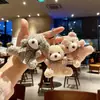 Lindo oso de peluche con pajarita, colgante, nuevo osito de peluche, llavero, muñeca, adornos para mochila