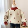 Suéter para Niñas Otoño e Invierno 2025 Nuevo Elegante Estilo Coreano Engrosado Moda de Invierno Prenda Base Superior para Niños