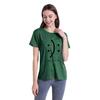 Ropa Europea y Americana 2024 Nueva Amazon Ebay Exportación Suelta Cuello Redondo Personalizada Estampada Verano Camiseta Tops de Mujer
