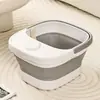 Tina para pies, Tina para pies con masaje para el hogar con tapa, Cubo para pies con aislamiento hasta la pantorrilla, Cubo plegable portátil para pies con asa