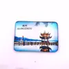 Imán de Nevera de Metal del Lago del Oeste de Hangzhou Souvenir de Viaje Cultural y Creativo Templo Lingyin Torre de las Seis Armonías Tres Estanques Luz de Luna Souvenir
