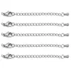 Cadena extendida texturizada de acero inoxidable letras 18k cadena de cola de 5 cm cierre de mosquetón traje accesorios de cadena de cola para collar pulsera DIY