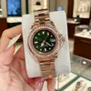 Novo Modelo de Relógio Submariner Verde com Mostrador Cravejado de Diamantes, Movimento a Quartzo, Pulseira de Aço Inoxidável, Calendário, Relógio Feminino, Atacado do Fabricante