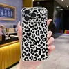 Funda para Teléfono Negra con Estampado de Leopardo Hueco Más Vendida Transfronteriza Adecuada para la Serie Apple 15/16/17 Funda Transparente Pintada Creativa