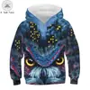 Outlet de fábrica una generación de Europa y Estados Unidos Nuevo holgado impresión digital 3D de gato negro moda ropa para niños suéter sudadera con capucha