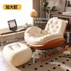 Cadeira de Balanço Reclinável Moderna Simples de Pinguim Varanda Casa Cadeira de Lazer Sala de Estar Fina e Luxuosa Fivela de Colmeia Cadeira de Balanço Preguiçosa