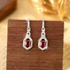 Pendientes de Borla de Piedra de Cristal Natural Pendientes de Plata de Ley S925 para Mujer Nicho Granate Amatista Lujo Accesible Accesorios para Ropa de Trabajo