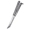 Cuchillo mariposa de práctica manual para doblar no abre la hoja todo acero para jugar con la mano cuchillo portátil de autodefensa cuchillo de sacudir la mano mariposa peine de mariposa CSGO