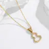 Nuevo Pulsera Trendy de Calabaza de Acero Inoxidable para Mujer, Versátil y Elegante, con Collar con Incrustaciones de Circonita, Conjunto de Joyería de Moda y Exquisito