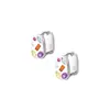 Exquisitos y Modernos Pendientes de Clip de Zirconia de Colores Estilo Caramelo, Pendientes de Estilo Nuevo Único, Aretes Dopamina Dulces y Geniales para Mujer, Sencillos y Únicos