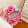 Color Caramelo Colorido para Niños Letra Bola Cuerda para el Cabello Bolas para Niña Cola de Caballo Elástico Alto Tendones de Goma Encantadores Blancos
