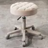 Taburete de Belleza, Taburete Giratorio Ajustable para Salón de Belleza, Taburete de Peluquería, Taburete Redondo para Barbería, Silla Redonda para Maquillaje en Casa