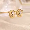 Brincos Pendentes Coração Estrela Retrô Ouro 18K Aço Inoxidável com Pérola Embutida Brincos Femininos Novo Design Quente Transfronteiriço