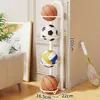 Rack de Armazenamento de Equipamentos Esportivos e de Fitness Rack de Armazenamento de Basquete Arte de Ferro para Casa Dobrável Artigo Esportivo Artefato de Armazenamento de Bolas