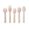 Cubiertos Desechables de Madera de Abedul Biodegradables Empaquetados Individualmente Cuchara para Helado Tenedor para Helado Cuchara Cuchillo con Logotipo Personalizable