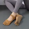 Calcetines de yoga de cinco dedos para mujer, calcetines cortos para verano, calcetines deportivos profesionales antideslizantes para interiores para saltar la cuerda, Pilates y estudios de yoga