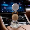 Nuevo Cordón con Hebilla Retráctil Aromaterapia para Coche Tapa de Madera Maciza Botella de Vidrio Rosa Difusor de Aceite Esencial Colgante para Coche Botella Vacía