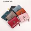 Cartera con Cremallera Antirrobo RFID Popular Transfronteriza con Múltiples Ranuras para Tarjetas y Broche, Cartera Corta de Moda Europea y Americana para Mujer